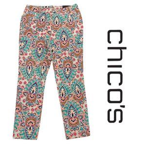 Chico’s So Slimming Girlfriend Ankle Tall Floral Denim Size 2.5 Tall